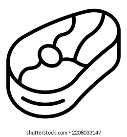 Steak icon outline vector. Meat pork. Food raw