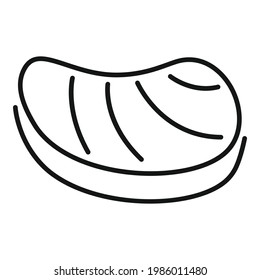 Steak Ikone. Umriss-Steak-Vektorsymbol für Webdesign einzeln auf weißem Hintergrund