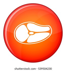 Steak icon in red circle isolated on white background vector illustration