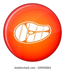 Steak icon in red circle isolated on white background vector illustration