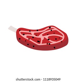 Steak icon. Red meat vector illustration.