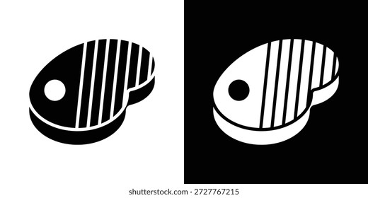 Steak icon set. flat icon collection. flat line silhouette set.