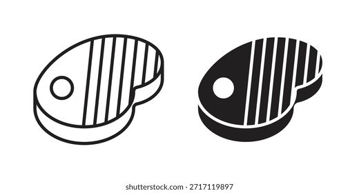 Steak icon silhouette vector designs. Editable Strokes