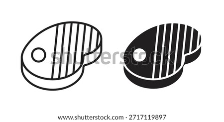 Steak icon silhouette vector designs. Editable Strokes