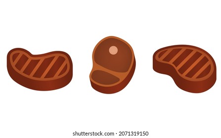 Steak icon, stock vector, logo isolated on a white background. Illustration