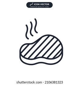steak icon symbol template for graphic and web design collection logo vector illustration