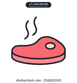 steak icon symbol template for graphic and web design collection logo vector illustration