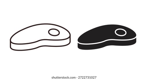 Symbol für Steak. Vektor-EPS 10. Zeile und Glyphensymbol