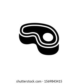 Steak icon template in black flat design on white background, Steak symbol vector sign isolated on white background illustration for graphic and web design