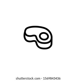 Steak icon template in line art style on white background, Steak symbol vector sign isolated on white background illustration for graphic and web design