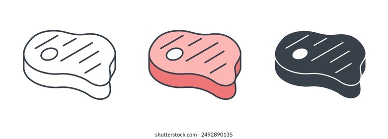 Steak-Symbol-Symbol-Symbol-Symbol-Vektorillustration auf weißem Hintergrund isoliert