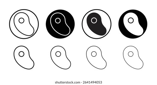 Steak icon Thin line illustration set vector