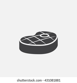 steak icon vector, beefsteak olid logo illustration, pictogram isolated on white