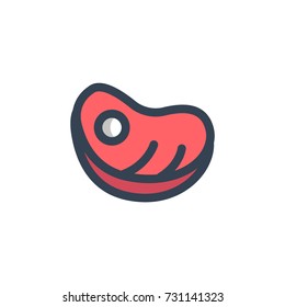 steak icon vector. steak filled outline style design
