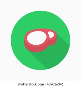 Steak icon, Vector flat long shadow design. EPS10