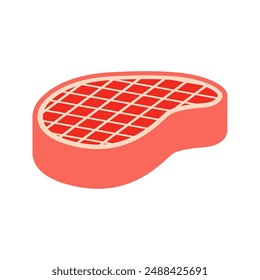 steak icon vector. food menu. grilled beef