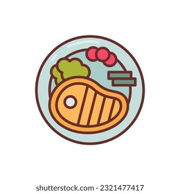 Steak icon in vector. Illustration
