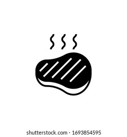 diseño de estilo glifo de ilustración vectorial de icono de carne. aislado sobre fondo blanco