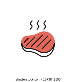 Icono de bistec ilustración de estilo moderno. aislado sobre fondo blanco
