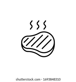 steak icon vector illustration outline style design. isolated on white background