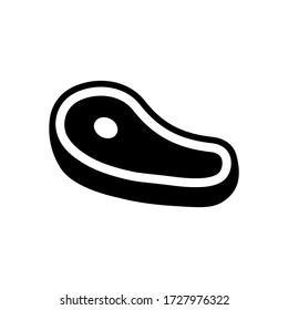 Icono de filete. Ilustración vectorial de un trozo de trozo de carne. Símbolo de carne a la parrilla.