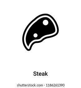Steak icon vector isolated on white background, logo concept of Steak sign on transparent background, filled black symbol
