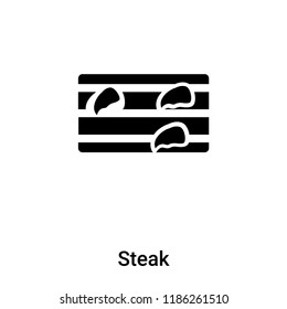 Steak icon vector isolated on white background, logo concept of Steak sign on transparent background, filled black symbol