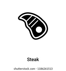 Steak icon vector isolated on white background, logo concept of Steak sign on transparent background, filled black symbol