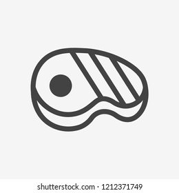 steak icon vector. Linear style sign for mobile concept and web design. steak symbol illustration. Pixel vector graphics - Vector.