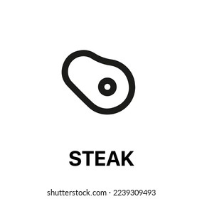 steak icon vector. Linear style sign for mobile concept and web design. steak symbol illustration. Pixel vector graphics - Vector.	