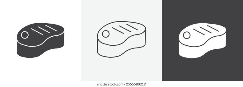 Steak icon vector set for ui designs