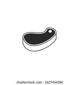 steak Icon vector sign isolated for graphic and web design. meat symbol template color editable on white background.