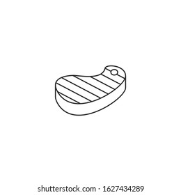 steak Icon vector sign isolated for graphic and web design. meat symbol template color editable on white background.