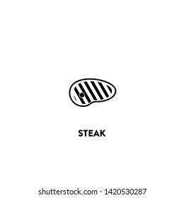 steak icon vector. steak sign on white background. steak icon for web and app