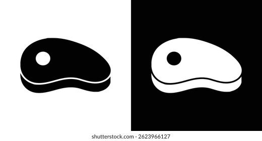 Vetor de ícone de bife, ilustração de logotipo sólido, pictograma