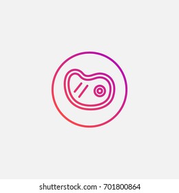 Steak icon.gradient illustration isolated vector sign symbol