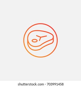 Steak icon.gradient illustration isolated vector sign symbol