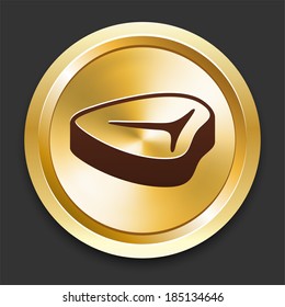 Steak Icons on Gold Button Collection