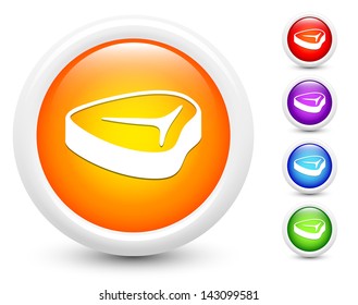 Steak Icons on Round Button Collection Original Illustration