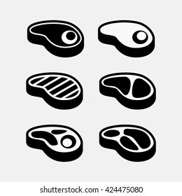 Steak Icons Set.