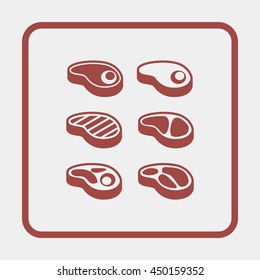 Steak Icons Set.