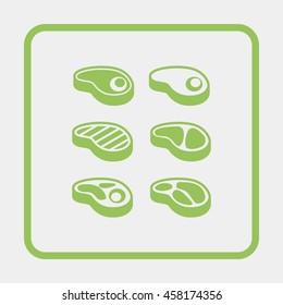 Steak Icons Set.