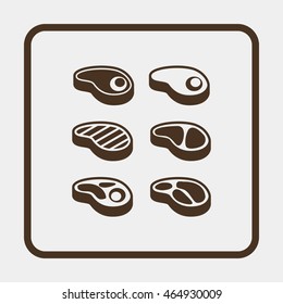 Steak Icons Set.