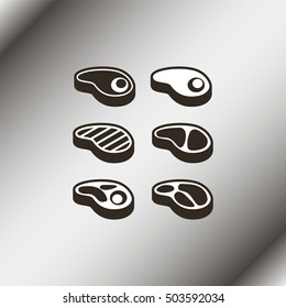 Steak Icons Set.
