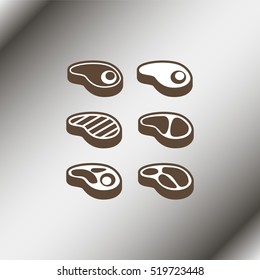 Steak Icons Set.