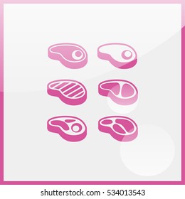 Steak Icons Set.