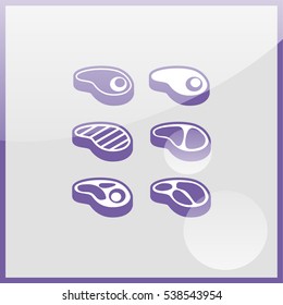 Steak Icons Set.