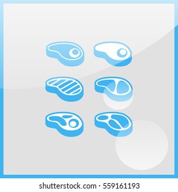 Steak Icons Set.