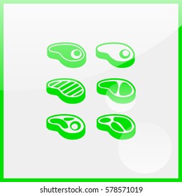 Steak Icons Set.