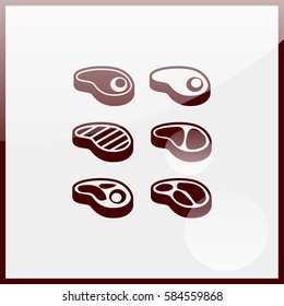 Steak Icons Set.